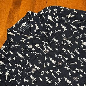 New Identity Dog Walking Black Button-Lightweight Jacket